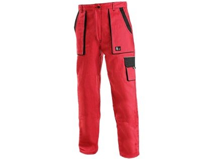 Pracovné montérkové dámske nohavice do pása CXS LUXY ELENA, červeno-čierne (Veľkosť 58)