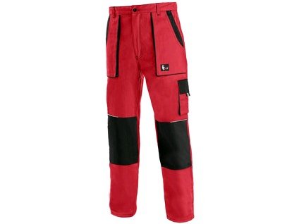 Pracovné montérkové nohavice do pása CXS LUXY JOSEF, pánske, červeno-čierne (Veľkosť 64)