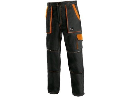 Pracovné montérkové nohavice do pása CXS LUXY JOSEF, pánske, čierno-oranžové (Veľkosť 68)