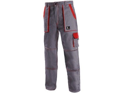 Pracovné montérkové nohavice do pása CXS LUXY JOSEF, pánske, sivo-červené (Veľkosť 62)