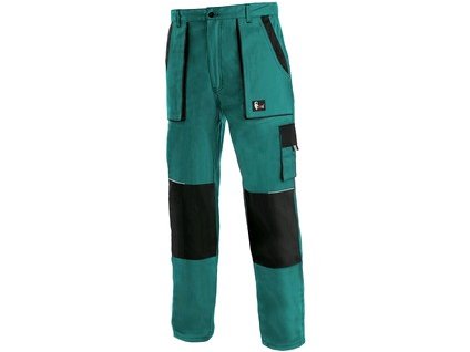Pracovné montérkové nohavice do pása CXS LUXY JOSEF, predĺžené, pánske, zeleno-čierne (Veľkosť 62)