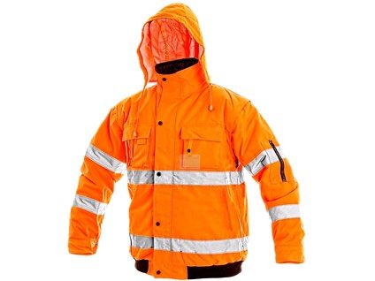 Reflexná pánska bunda LEEDS, zimná, oranžová (Veľkosť 3XL)