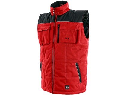 Pracovná pánska zimná vesta SEATTLE, červeno-čierna (Veľkosť S)
