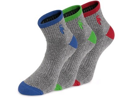 Funkčné pracovné ponožky CXS PACK, sivé, 3 páry (Veľkosť 46-48)