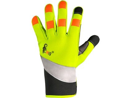 Pracovné rukavice CXS BENSON, kombinované, výstražné doplnky (Veľkosť 10)