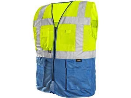 Výstražná vesta BOLTON, výstražná, žlto-modrá (Veľkosť 3XL)