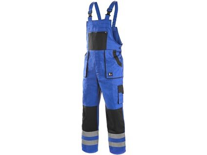 Pracovné nohavice na traky CXS LUXY BRIGHT, pánske, modro-čierne (Veľkosť 64)