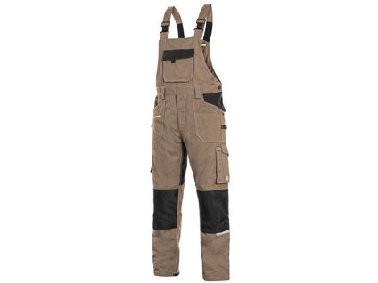 Pracovné montérkové nohavice na traky CXS STRETCH, pánske, béžovo-čierne (Veľkosť 64)