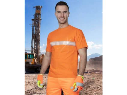 Pracovné tričko ARDON®XAVER kr.rukáv, oranžové, reflexný pruh