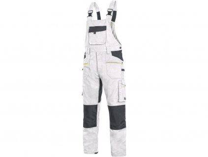 Pracovné montérkové nohavice na traky CXS STRETCH, pánske, bielo-šedé (Farba Bielo-šedá, Veľkosť 64)