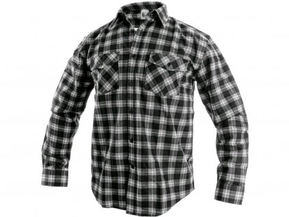 Pánska košeľa s dlhým rukávom TOM, šedo-čierna (1)