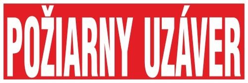 F-uzáver Požiarny uzáver samolepka 150x50 mm