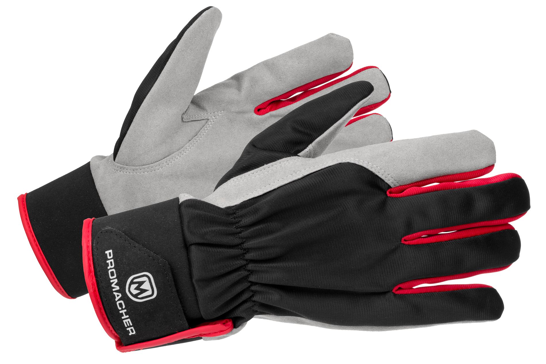 Ochranné pracovné rukavice PROMACHER CARPOS VELCRO Gloves grey/red (12 pcs) Veľkosť: M 8