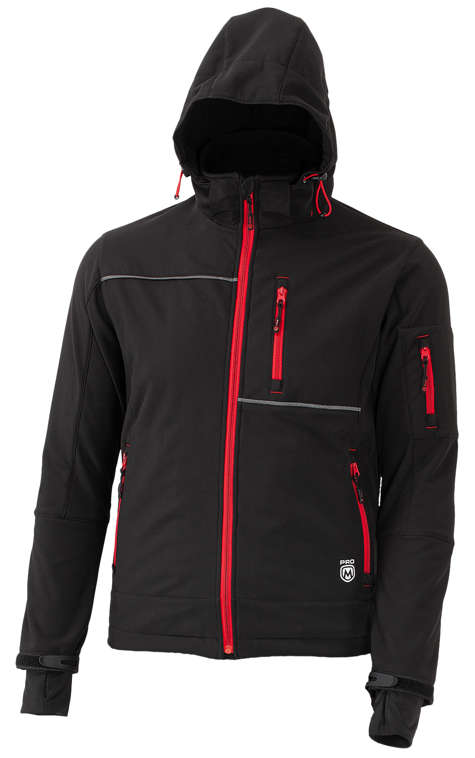 Softhellová pánska bunda RUFUS Jacket black/red Veľkosť: 2XL 60-62