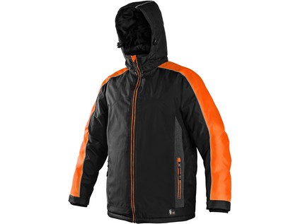 Pracovná zimná pánka bunda CXS BRIGHTON, čierno-oranžová Veľkosť: 4XL