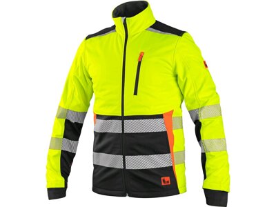 Výstražná softshellová bunda CXS BENSON, žlto-Čierna Veľkosť: XL
