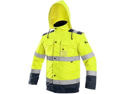 Reflexná bunda LUTON, výstražná, žlto-modrá Veľkosť: 4XL