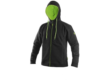 Pánska mikina CXS HARRISON, pánska, čierno-zelená Veľkosť: 2XL