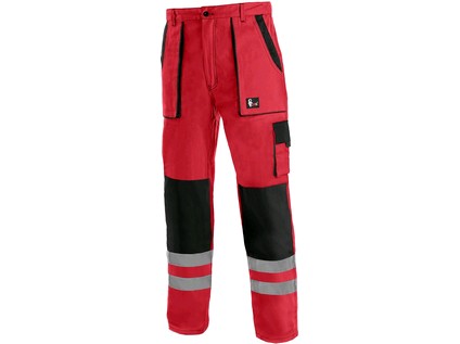 Pracovné nohavice CXS LUXY BRIGHT do pása, pánske, červeno-čierne, Veľkosť: 50