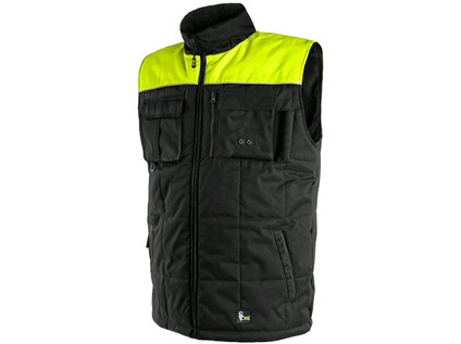 Pracovná pánska zimná vesta SEATTLE, fleece, čierno-žltá Veľkosť: XL