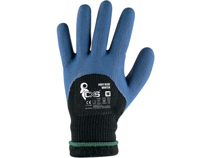 Pracovné zimné rukavice CXS ROXY BLUE WINTER, máčané v latexe Veľkosť: 10