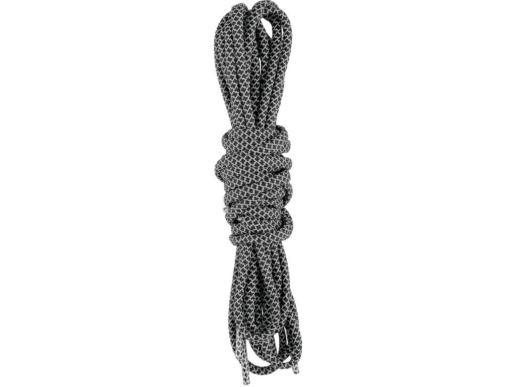 Šnúrky do topánok reflexné, guľaté CXS, 130 cm, čierne