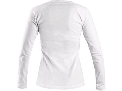 Dámske tričko CXS MARY, výstrih do V, dlhý rukáv, Biela Veľkosť: 2XL