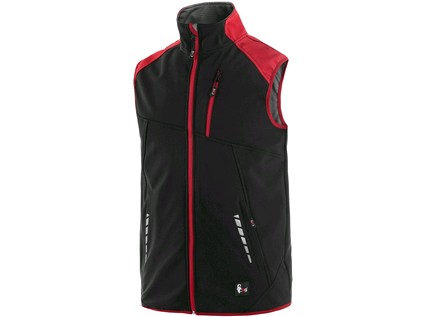 Softshellová pánska vesta CXS HEBRON, čierno-červená Veľkosť: 3XL