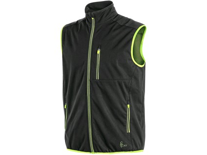 Softshellová vesta PASO, pánska, čierno-žltá Veľkosť: 3XL