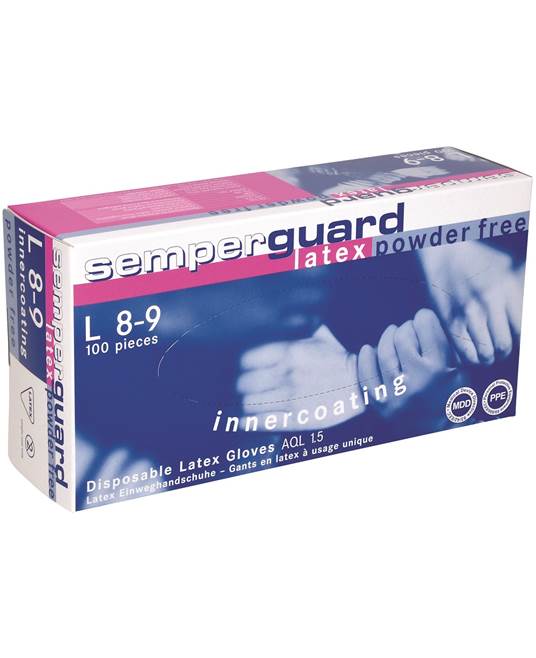 Jednorázové rukavice SEMPERGUARD LATEX nepudr IC 100ks Veľkosť: 09