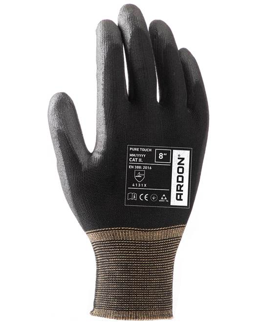 Pracovné rukavice PURE TOUCH čierne, polomáčané Veľkosť: 07