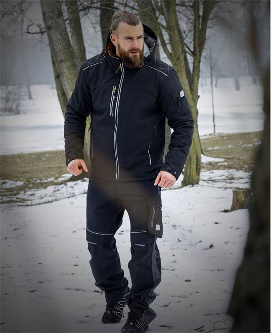 Softchellová bunda ARDON VISION ZIMNÁ pánska, čierno-oranžová Veľkosť: 4XL