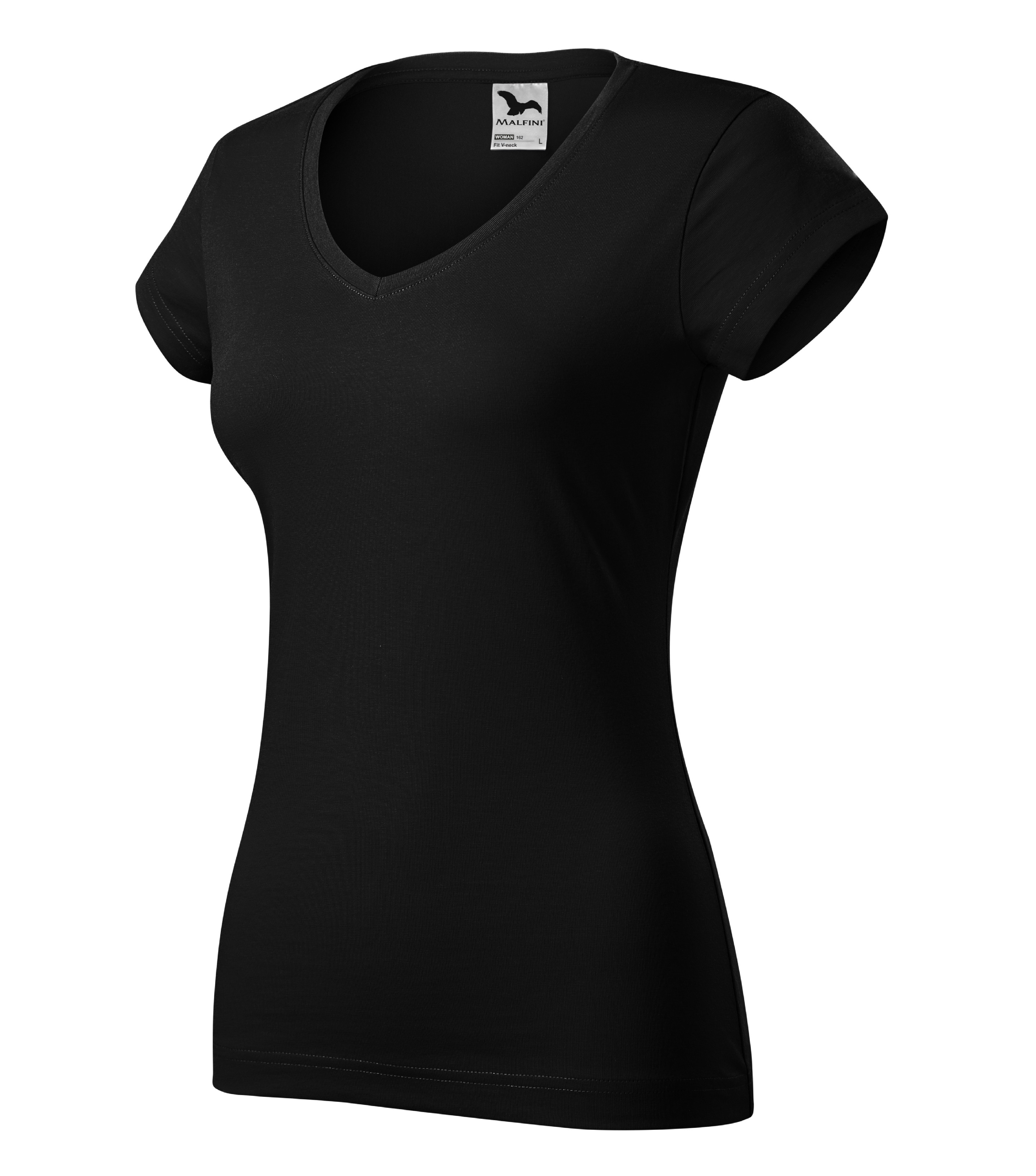 Dámske pracovné tričko MALFINI Fit V-neck Veľkosť: S, Farba: Čierna