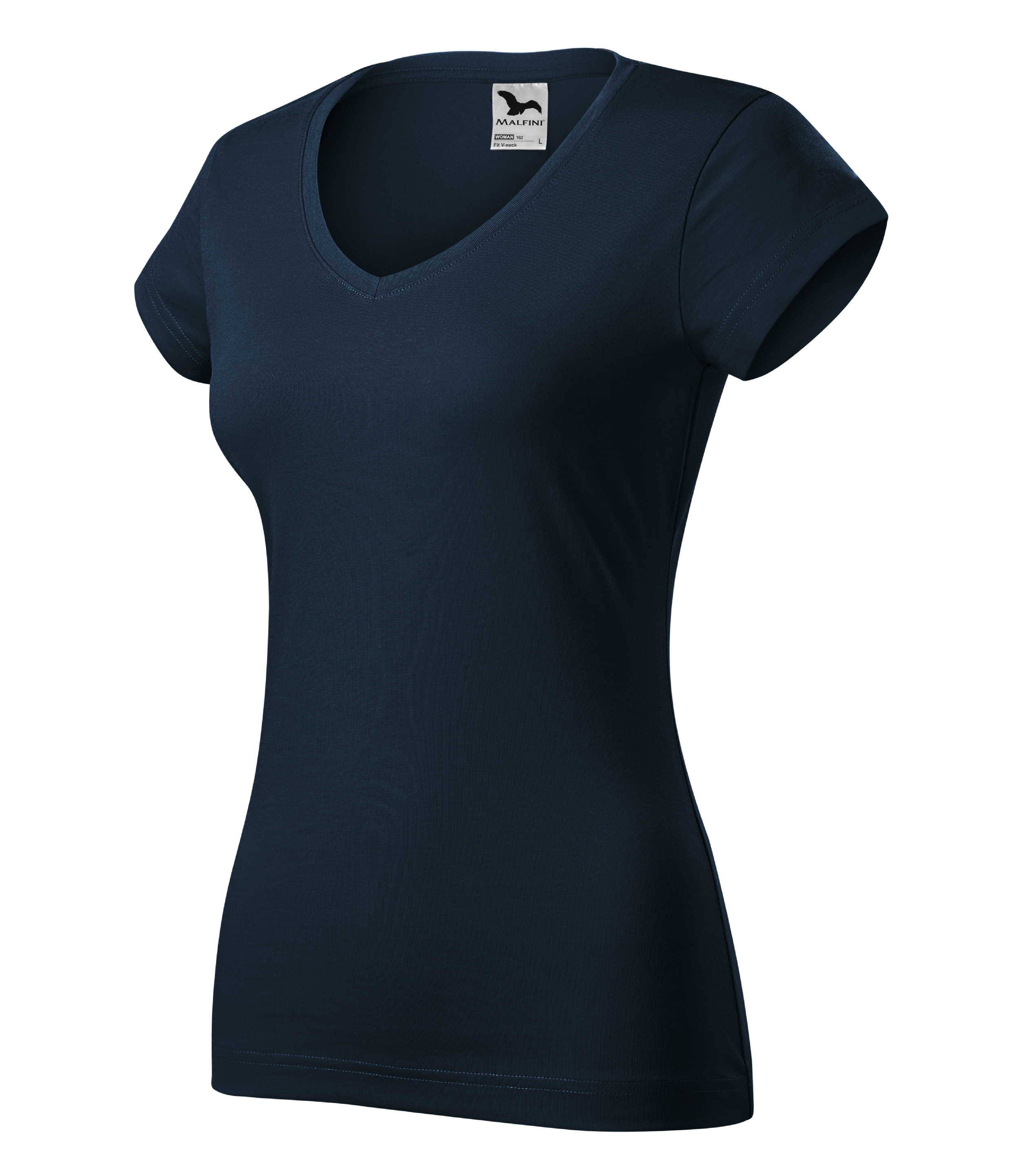 Dámske pracovné tričko MALFINI Fit V-neck Veľkosť: S, Farba: Tmavomodrá