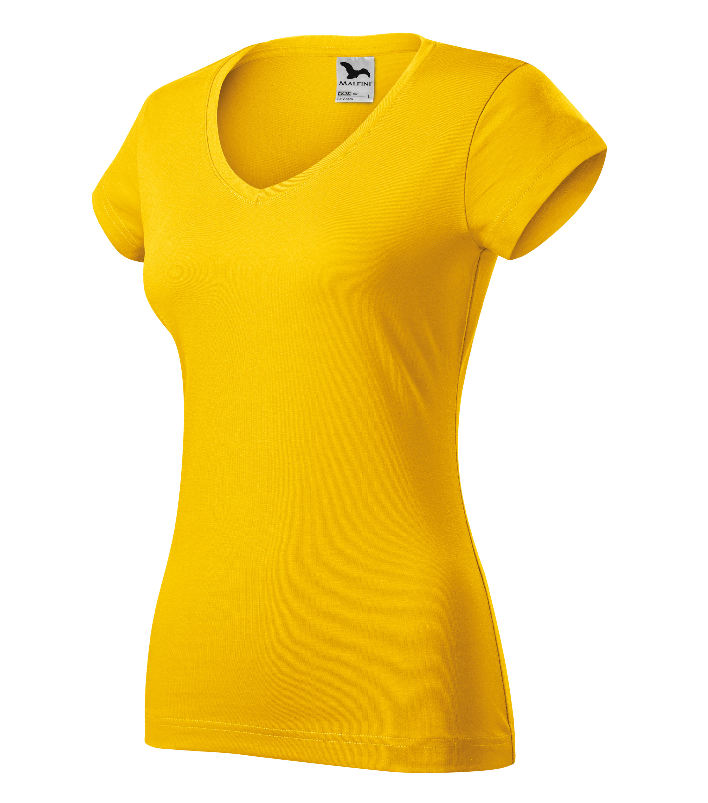 Dámske pracovné tričko MALFINI Fit V-neck Veľkosť: XL, Farba: Žltá