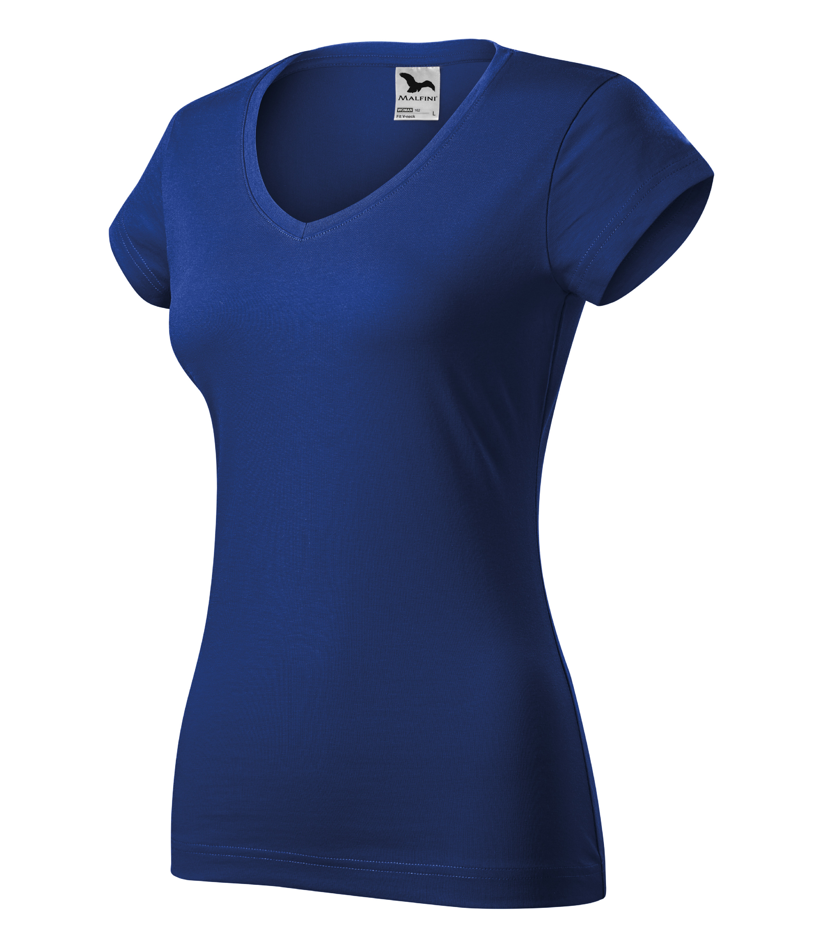 Dámske pracovné tričko MALFINI Fit V-neck Veľkosť: XS, Farba: kráľovská modrá