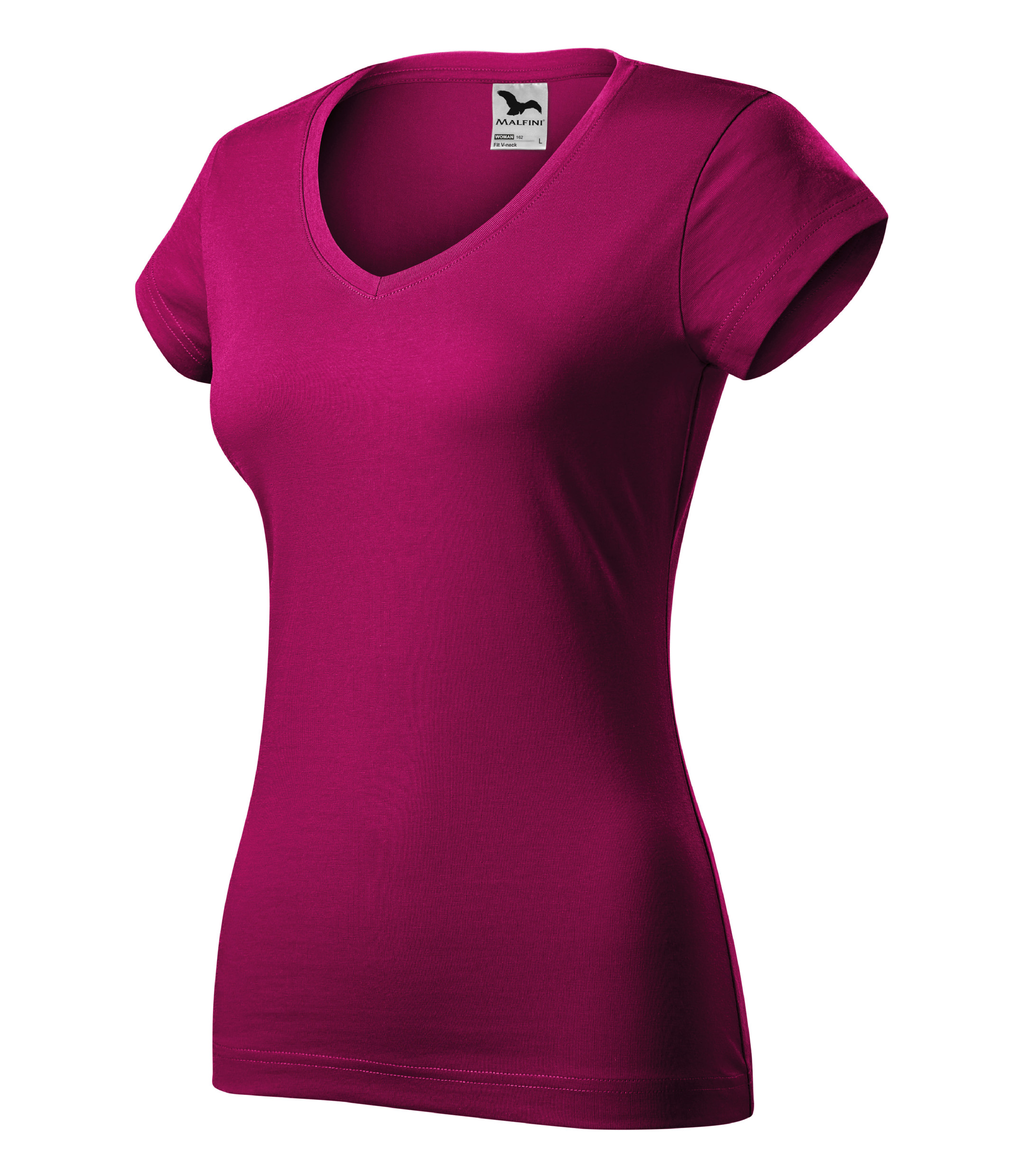 Dámske pracovné tričko MALFINI Fit V-neck Veľkosť: M, Farba: fuchsia red