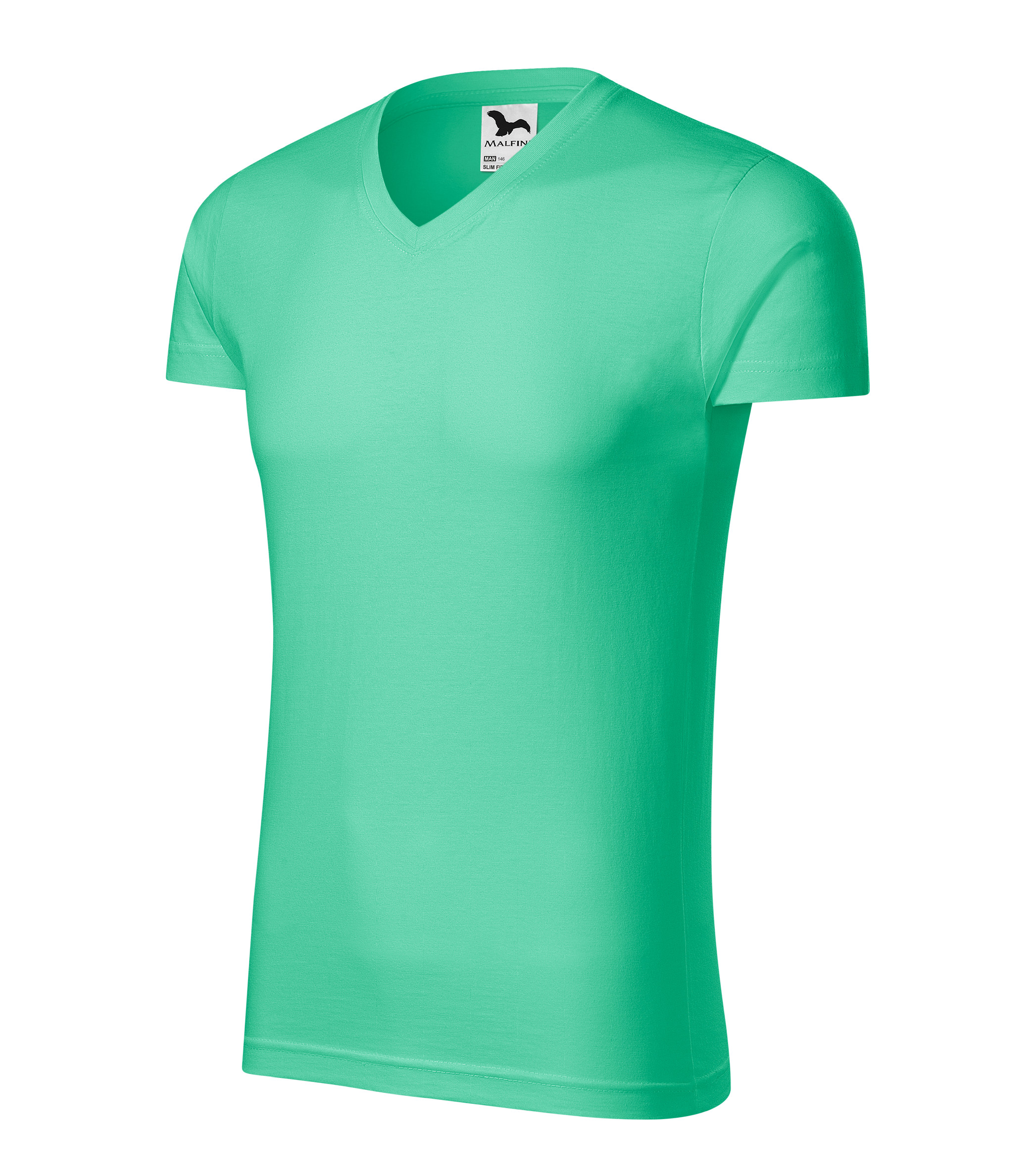 Pánske pracovné tričko MALFINI Slim Fit V-neck Veľkosť: 2XL, Farba: Mätová