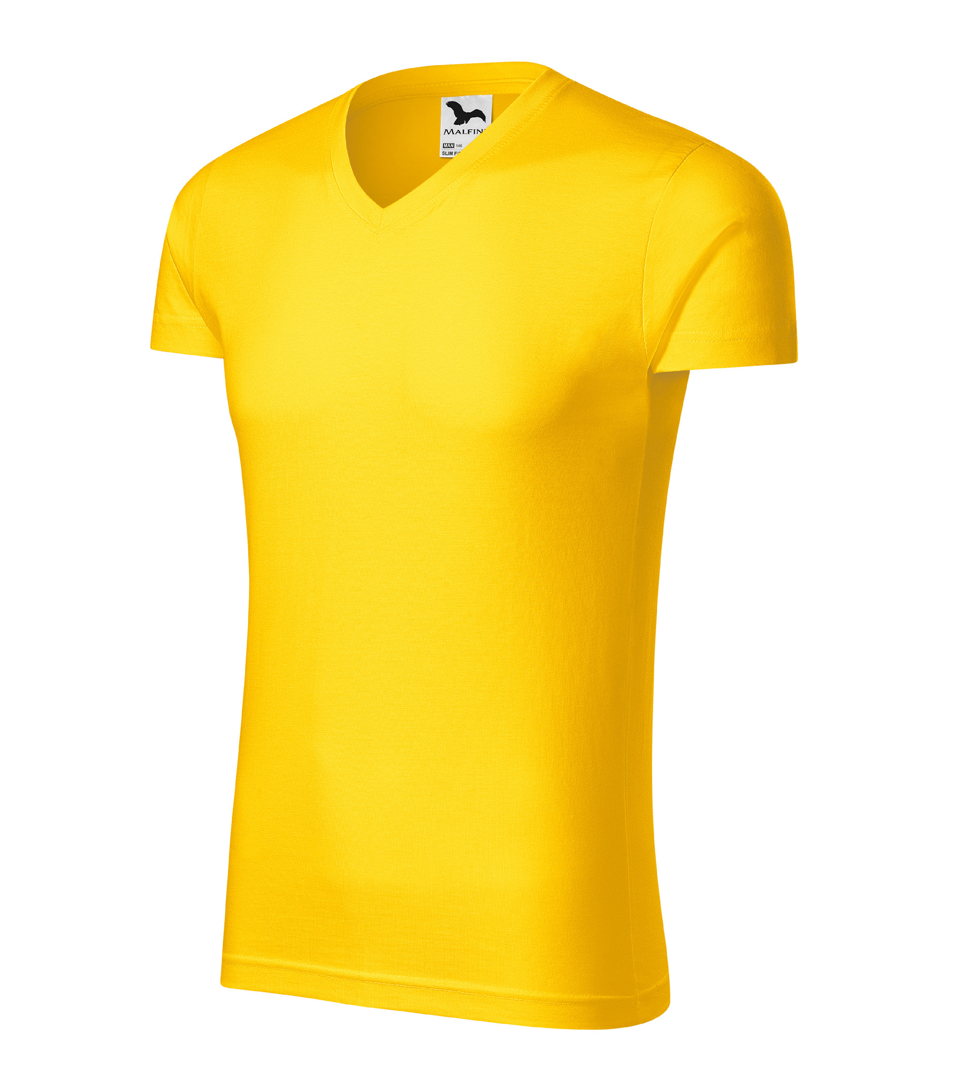 Pánske pracovné tričko MALFINI Slim Fit V-neck Veľkosť: XL, Farba: Žltá
