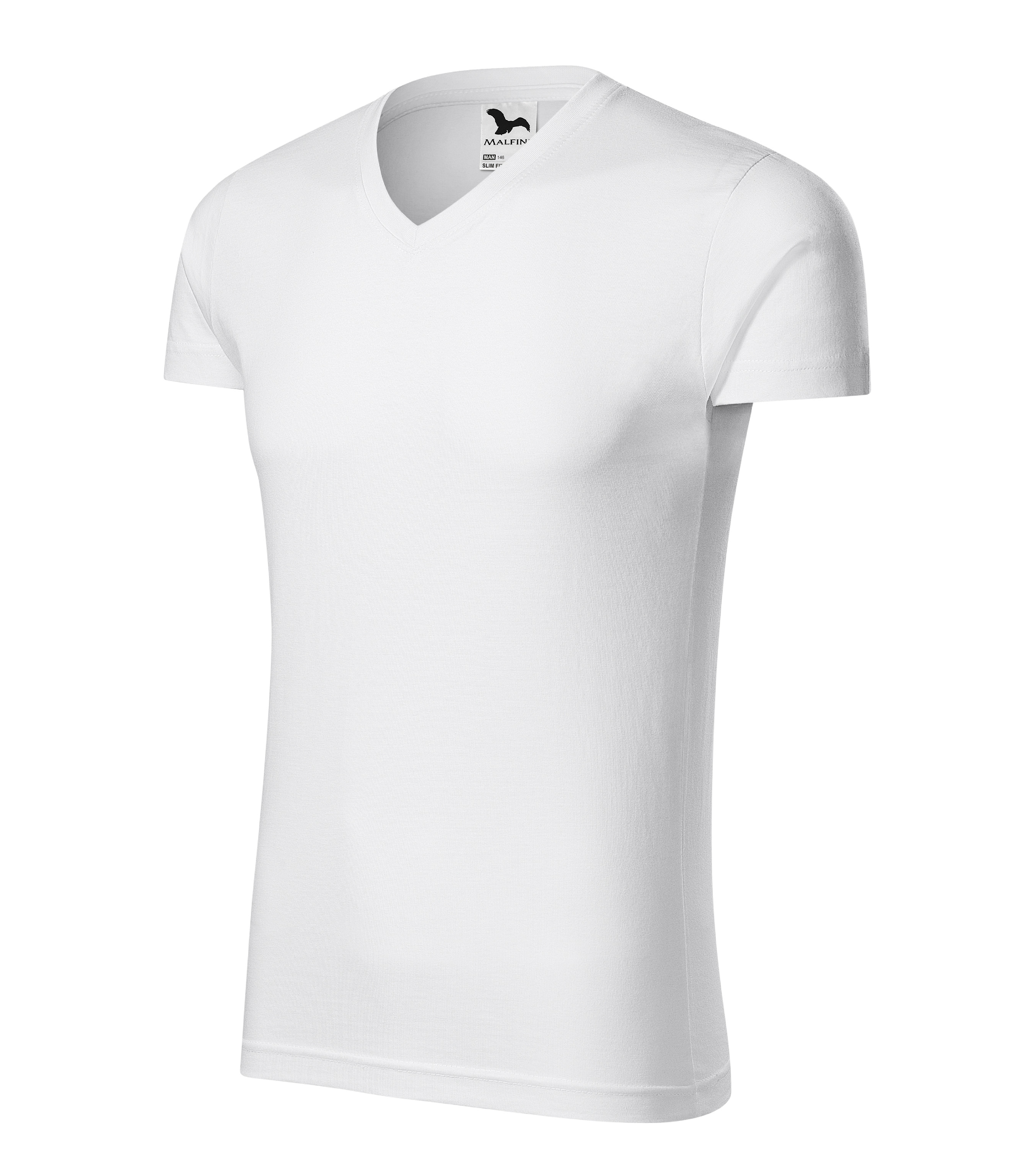 Pánske pracovné tričko MALFINI Slim Fit V-neck Veľkosť: S, Farba: Biela
