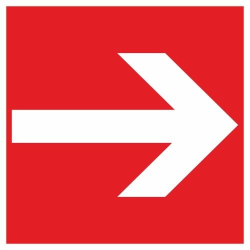 F005 - Smerová šípka ROZMER (a x b): 150x150 mm, MATERIÁL: SAMOLEPKA