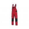 Pracovné montérkové nohavice na traky CXS STRETCH, pánske, červeno-čierne (Farba Červeno-čierna, Veľkosť 64)