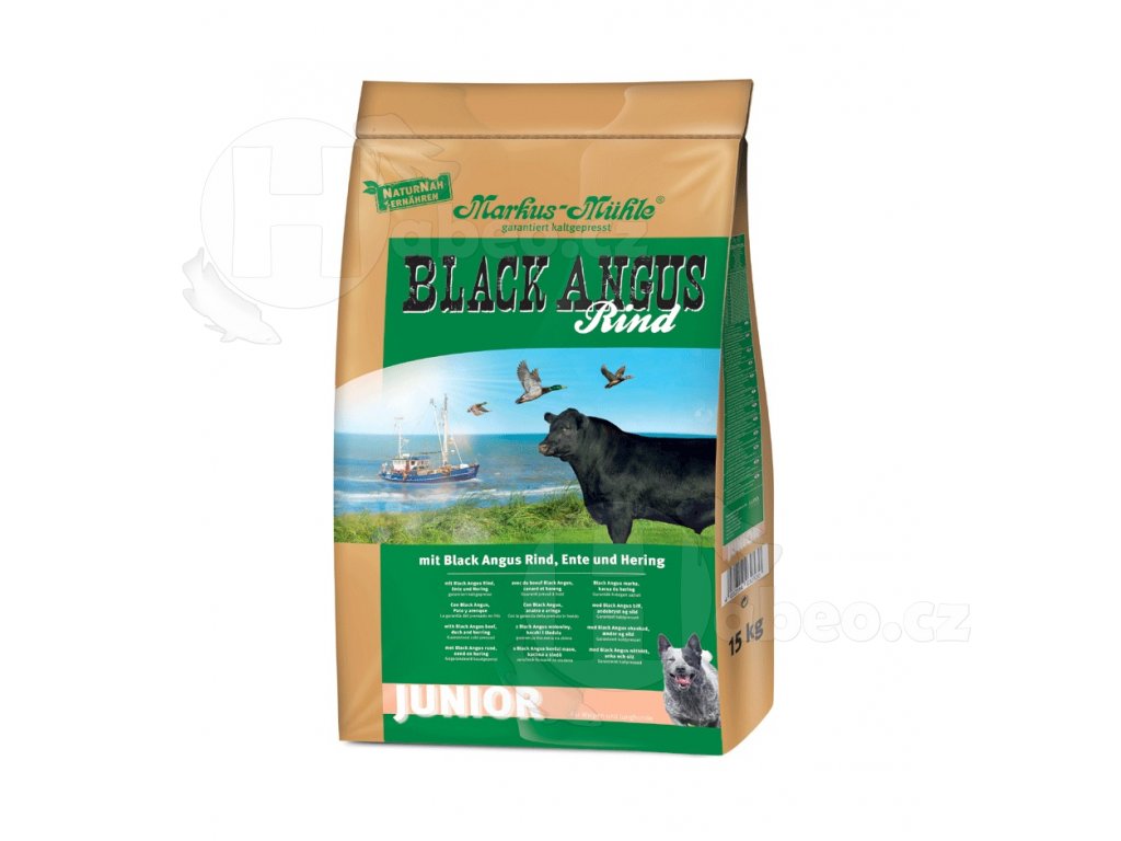 Black Angus Junior, 15 kg granule lisované za studena, hovězí maso Markus Mühle BLACK ANGUS JUNIOR 15kg granule lisovane za studena pro psy