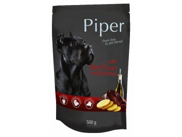 PIPER s hovězími játry a bramborami, kapsička pro psy 500g