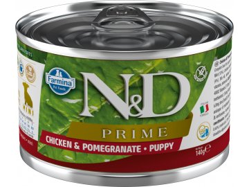 Konzerva N&D DOG PRIME Puppy Chicken & Pomegranate Mini 140g