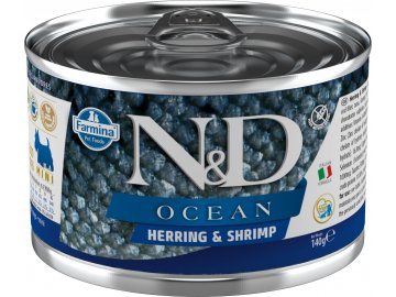 Konzerva N&D DOG OCEAN Adult Herring & Shrimps Mini 140g