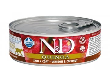 n d cat quinoa adult venison coconut 80g