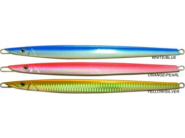 Pilker devil diver jig, 80g, farba biela/modrá
