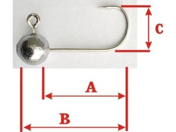 Jig bez nálitku (Variant 11g/háčik 5/0, A4cm, B5,5cm, C1,8cm)