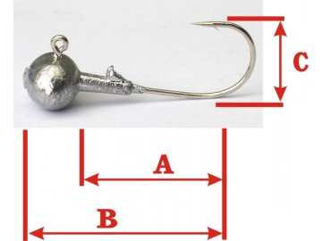 Rybářské jigy VMC s nálitkem (Variant 11,0g/háčik 3/0, A3cm, B4,5cm, C1,5cm)